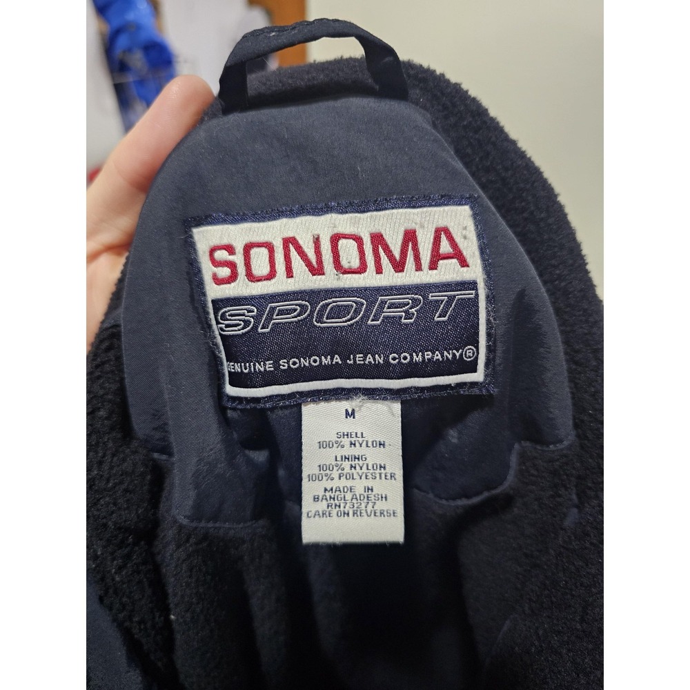 Sonoma Sport Jacket Mens Medium Blue Green Nylon Fleece Lined Puffer Winter - Picture 7 of 9